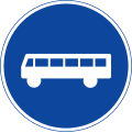 Beginning of lane reserved for public transport (and cycles and mopeds Class II).