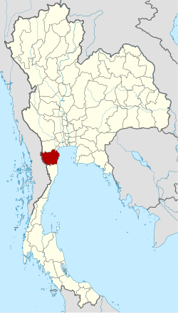 แผนที่ประเทศไทย จังหวัดเพชรบุรีเน้นสีแดง