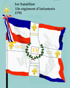 Drapeau du 1er bataillon du 13e régiment d'infanterie de ligne de 1791 à 1793
