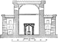 Based on the design of other temples built by Phoenician designers, in which the two bronze pillars were at the side
