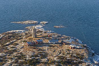 Phare de Grönskär, une île de l'archipel de Stockholm. (définition réelle 3 519 × 2 349)
