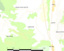 Mapa obce Labastide