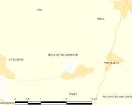 Mapa obce Beaufort-en-Santerre