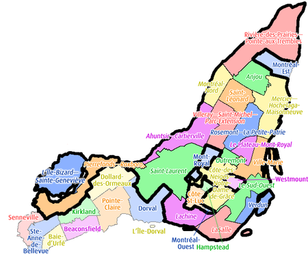 Montréal en haar negentien arrondissementen