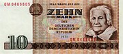 Клара Цеткин на банкноте ГДР