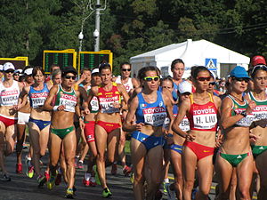 A marcha dos 20 km feminina.