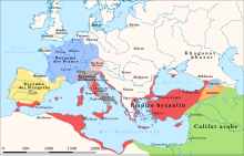 Carte du monde méditerranéen vers 650