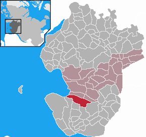 Poziția Barlt pe harta districtului Dithmarschen