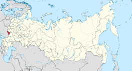 Die ligging van Belgorod-oblast in Rusland.