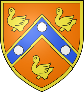 Escudo de la comuna francesa de Lamorlaye, con campo naranjado