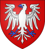 Blason de la commune de Cugand: De gueules à l'aigle d'argent, becquée et membrée d'azur.