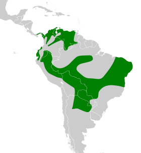 Distribución geográfica del picoguadaña piquirrojo.