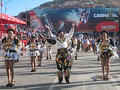 Danzantes de Caporales en el Carnaval de Oruro de 2010