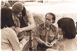 Curtis Choy and Chris Chow prepare to interview Wendy Yoshimura.jpg