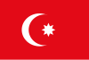 Hilal ve sekiz köşeli yıldızın yer aldığı Osmanlı bayrağı