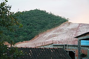 Deforastation of native rain forest in Rio de Janeiro City for extraction of clay for civil construction