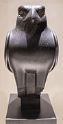 Black basalt sculpture of horus.