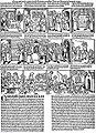 Xilografía antijudía sobre un caso de supuesta profanación de la hostia en Passau, Alemania, 1478.