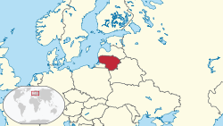 Geografisk plassering av Litauen