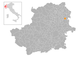 Locatie van Candia Canavese in Turijn (TO)