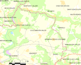 Mapa obce Coulombs-en-Valois