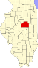 マクリーン郡の位置を示したイリノイ州の地図