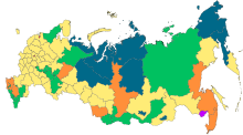 Mapa federálních subjektů v roce 2005