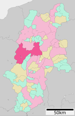 Matsumotos läge i Nagano prefektur