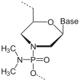 Deutsch: Struktur eines Morpholino-Monomers English: Structure of a morpholino monomer