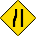 (W13-1/PW-43) Road narrows on left