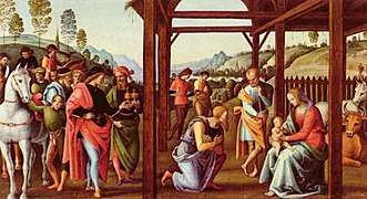 Pietro Perugino :Adoración de los reyes Magos (1496)