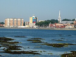 Skyline of Rimouski from St. Lawrence River