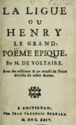 Title page of pirated Amsterdam edition of Voltaire's La Ligue.png
