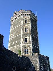 The 14th century tower of the Château d'Oudon