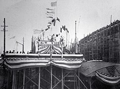 USS New York (BB-34) launching on October 30, 1912, at the Brooklyn Navy Yard (25586501151).jpg