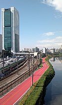 A bikepath in Rio Pinheiros, São Paulo, Brazil