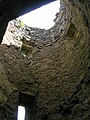 The interior of one of the round towers