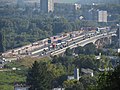 Fast fertige oberstromige Brücke im September 2021