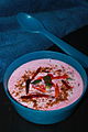 Beetroot and carrot raita