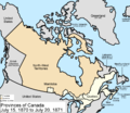 1870: Most of British North America joins, Manitoba formed