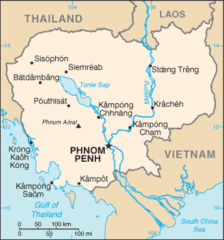 Mapa Kambodży