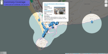 Commons-coverage map visualizes geolocated images in Wikimedia Commons