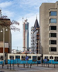 Tornet sett från Inom Vallgraven på andra sidan Göta älv i februari 2023.