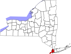 紐約市在紐約州的位置（紅色）