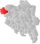 Skjåk markert med rødt på fylkeskartet