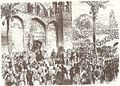 Qassisin Ortodossi Griegi jbierku l-Union Jack kif inhu f'Nikosja, 1878
