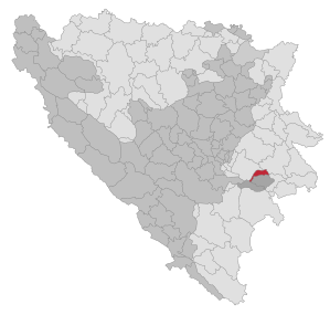 Lage der Gemeinde Pale-Prača in Bosnien und Herzegowina (anklickbare Karte)