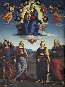 Le Pérugin, La Vierge en gloire et saints, 1500.