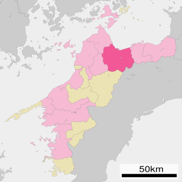 Situering van Saijo in de prefectuur Ehime