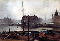 Prins Hendrikkade te Amsterdam (1891), aquarel op papier